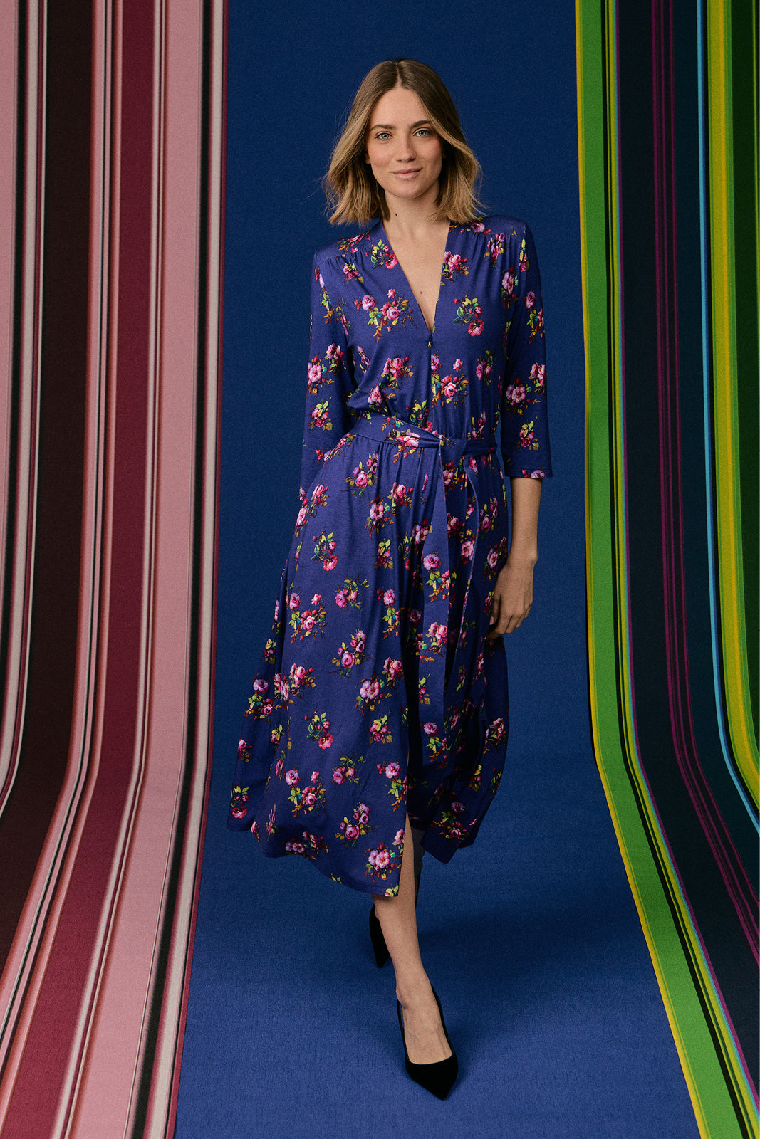 Dress LIBERTY DRESS risk'n'roses blue print
