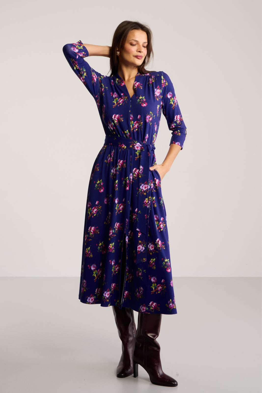Dress LIBERTY DRESS risk'n'roses blue print