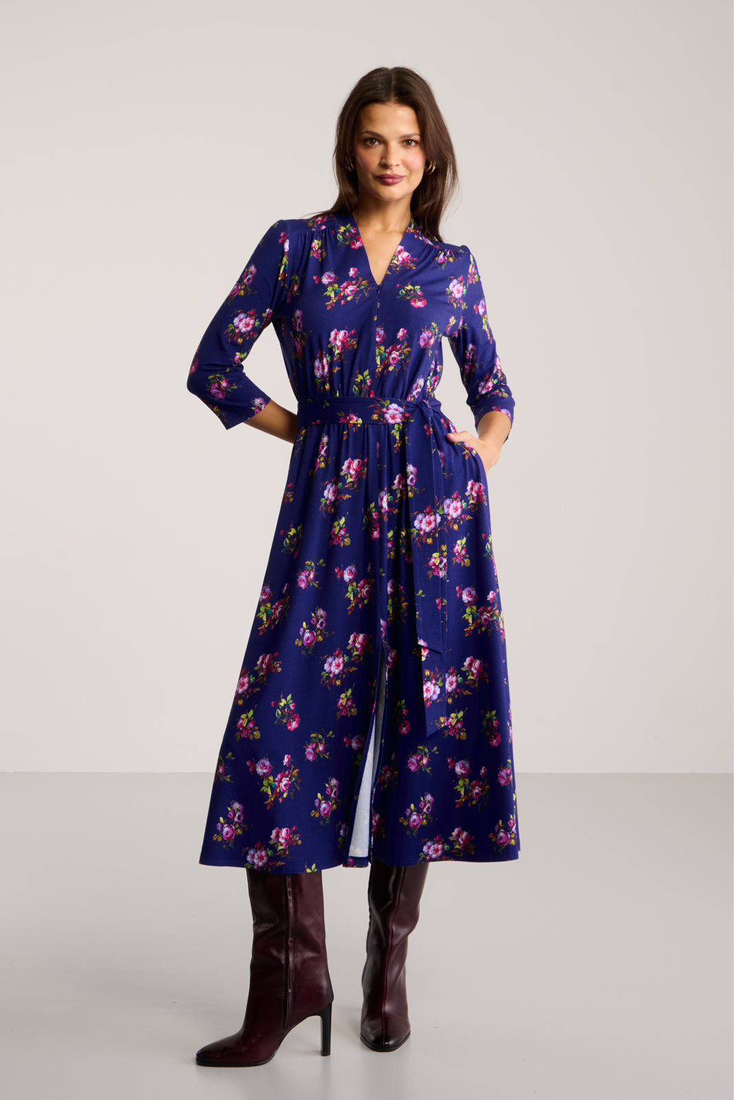 Dress LIBERTY DRESS risk'n'roses blue print