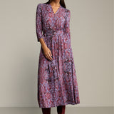 Sukienka LIBERTY DRESS print wąż fioletowy