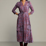 Sukienka LIBERTY DRESS print wąż fioletowy