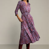 Sukienka LIBERTY DRESS print wąż fioletowy