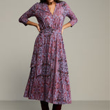 Sukienka LIBERTY DRESS print wąż fioletowy