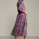 Sukienka LIBERTY DRESS print wąż fioletowy
