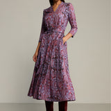 Sukienka LIBERTY DRESS print wąż fioletowy