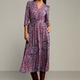 Sukienka LIBERTY DRESS print wąż fioletowy