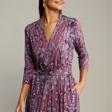 Sukienka LIBERTY DRESS print wąż fioletowy