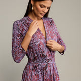 Sukienka LIBERTY DRESS print wąż fioletowy
