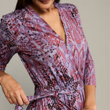 Sukienka LIBERTY DRESS print wąż fioletowy