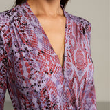 Sukienka LIBERTY DRESS print wąż fioletowy