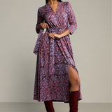 Sukienka LIBERTY DRESS print wąż fioletowy