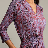 Sukienka LIBERTY DRESS print wąż fioletowy