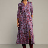 Sukienka LIBERTY DRESS print wąż fioletowy