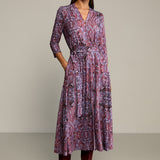 Sukienka LIBERTY DRESS print wąż fioletowy