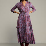 Sukienka LIBERTY DRESS print wąż fioletowy
