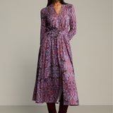 Sukienka LIBERTY DRESS print wąż fioletowy