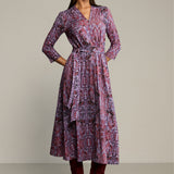 Sukienka LIBERTY DRESS print wąż fioletowy