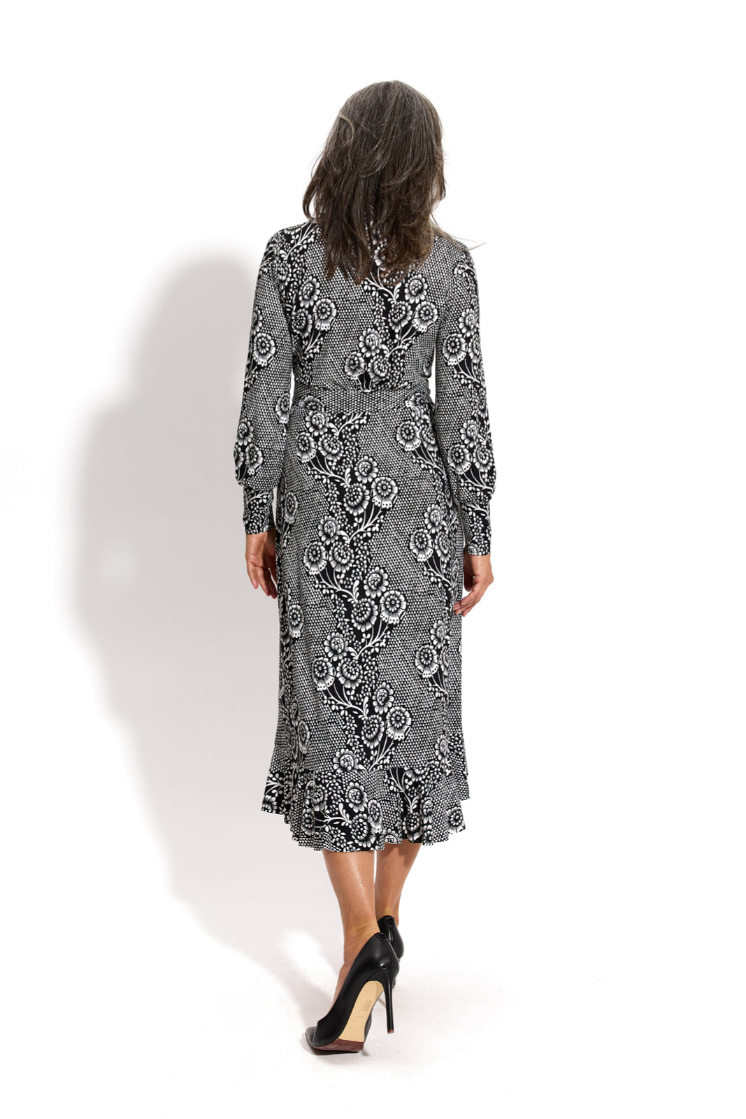 LIKE A LADY print koronkowa robota na czerni