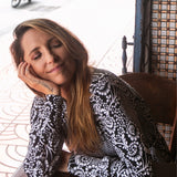 LIKE A LADY print koronkowa robota na czerni