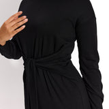 SUKIENKA OVERSIZE Z PASKIEM czarna