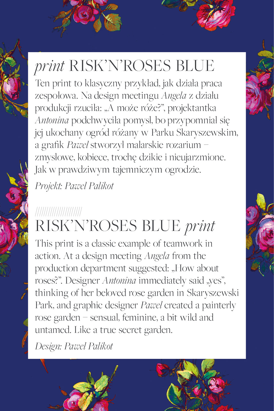 PARYŻANKA print risk'n'roses blue