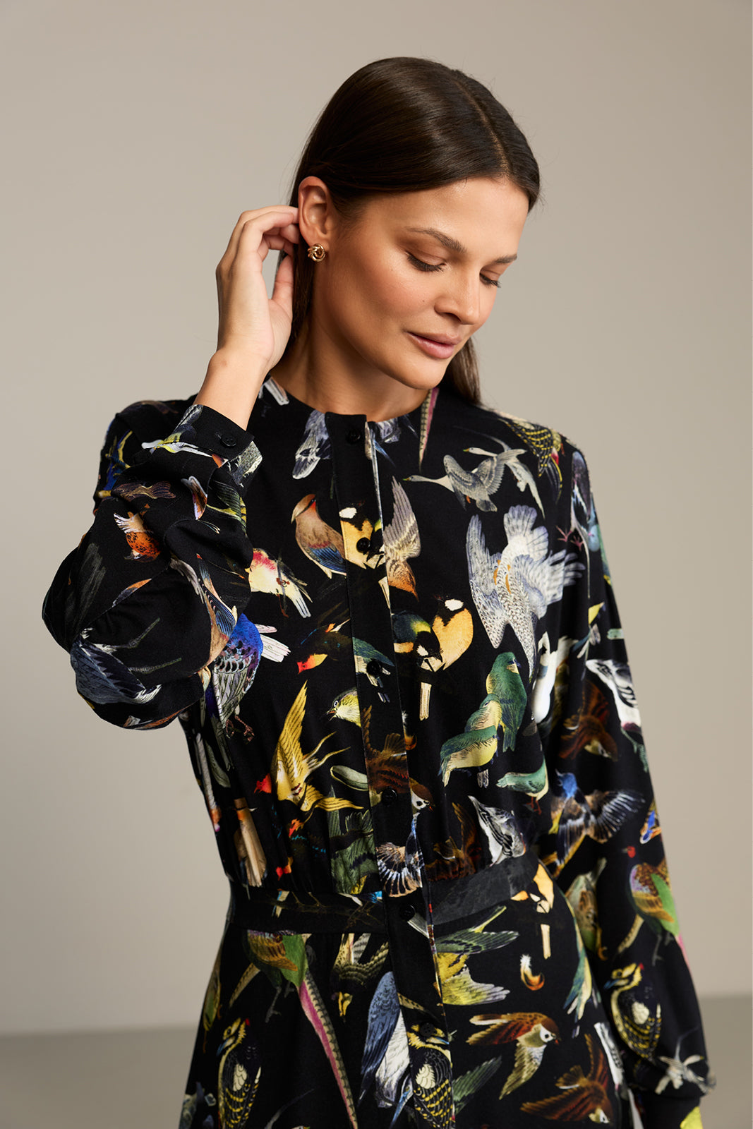 Sukienka SIMPLY ME print ptaki Warszawy