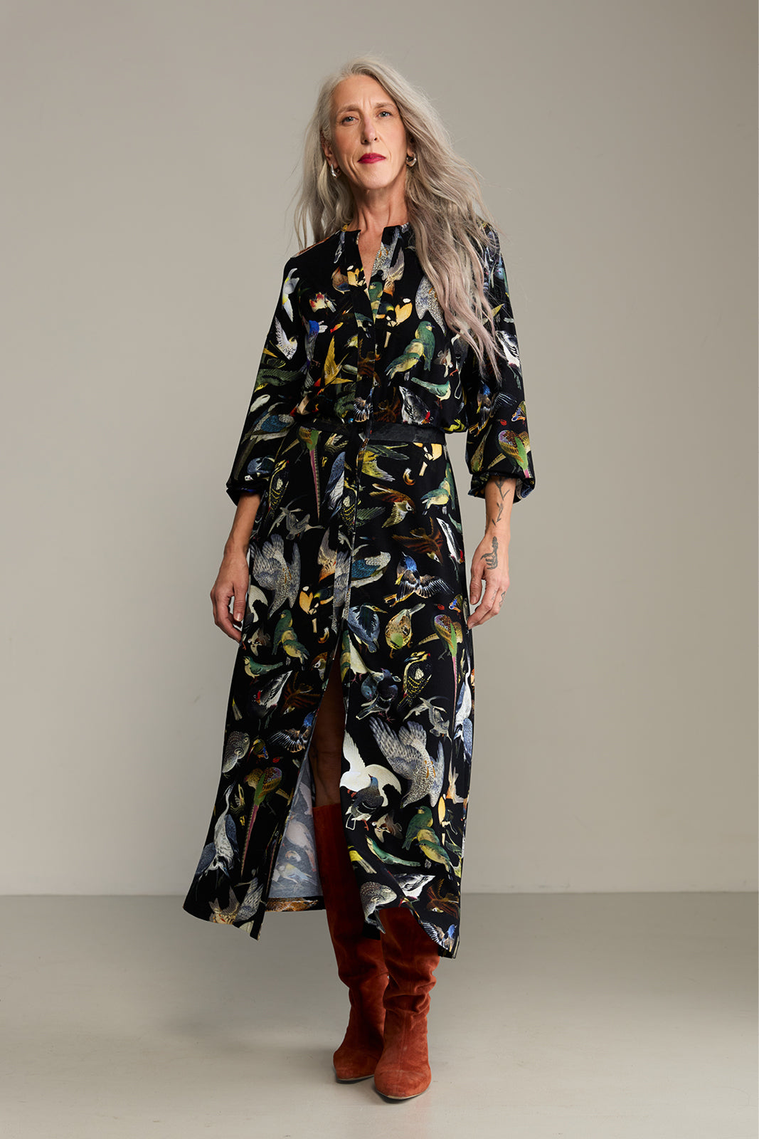 Sukienka SIMPLY ME print ptaki Warszawy