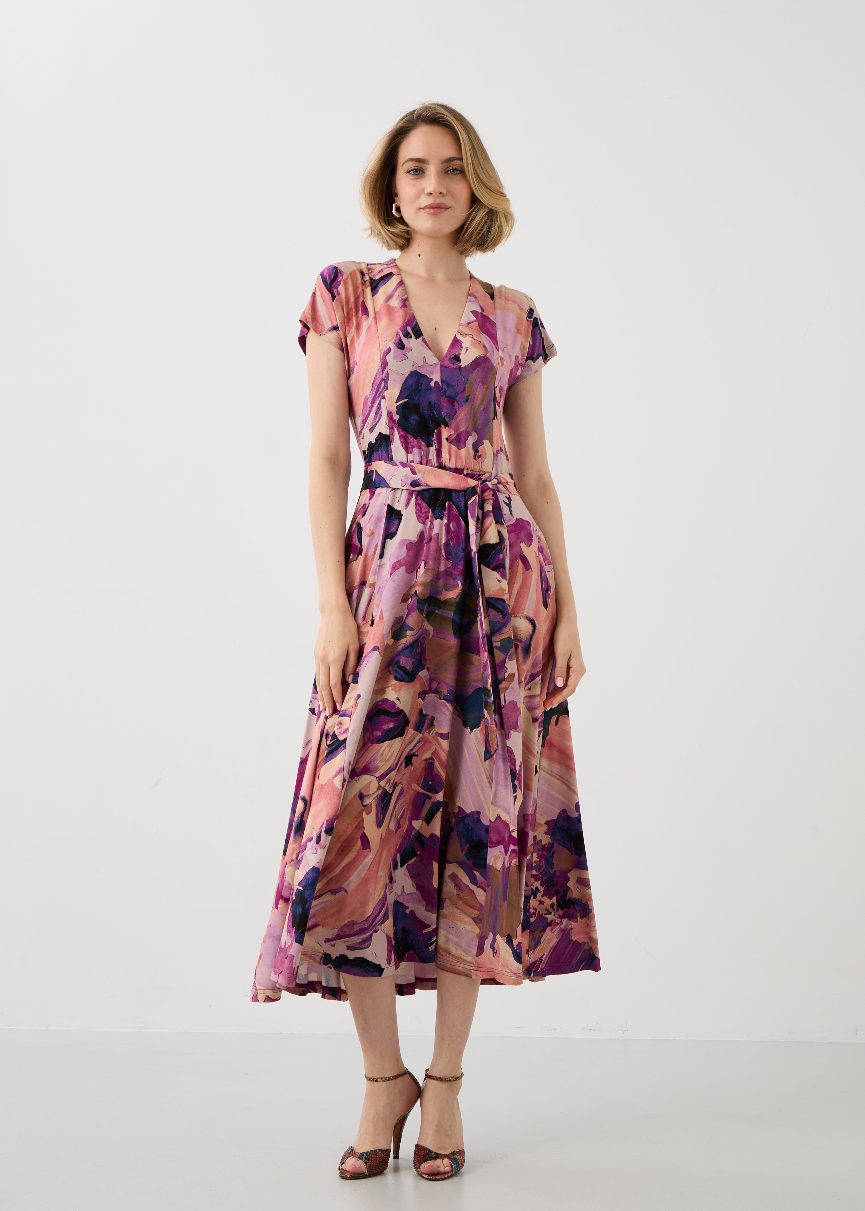 Sukienka TOSKANIA print Dreamworld pink & mauve