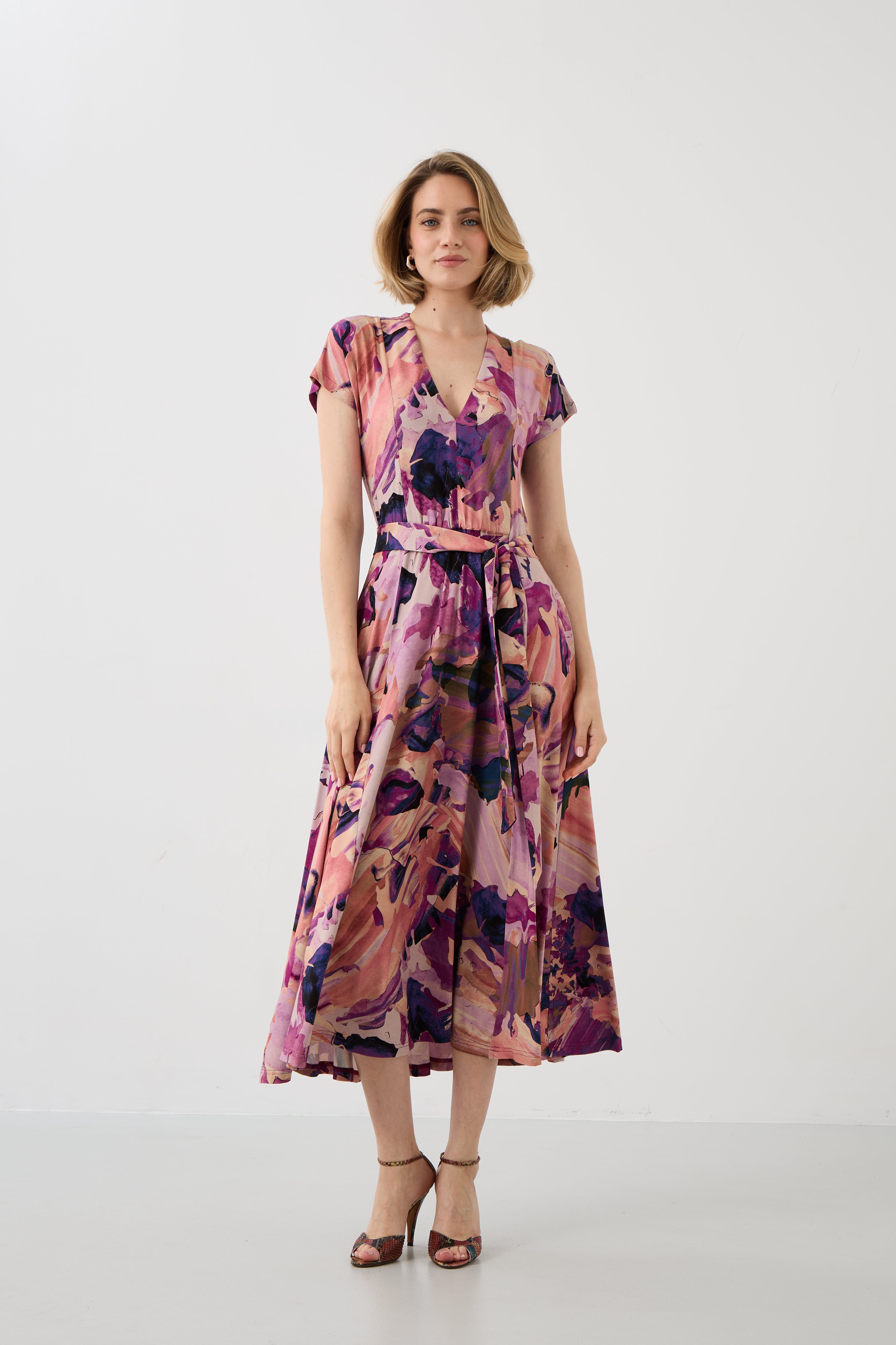 Sukienka TOSKANIA print Dreamworld pink & mauve