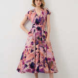Sukienka TOSKANIA print Dreamworld pink & mauve