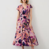 Sukienka TOSKANIA print Dreamworld pink & mauve