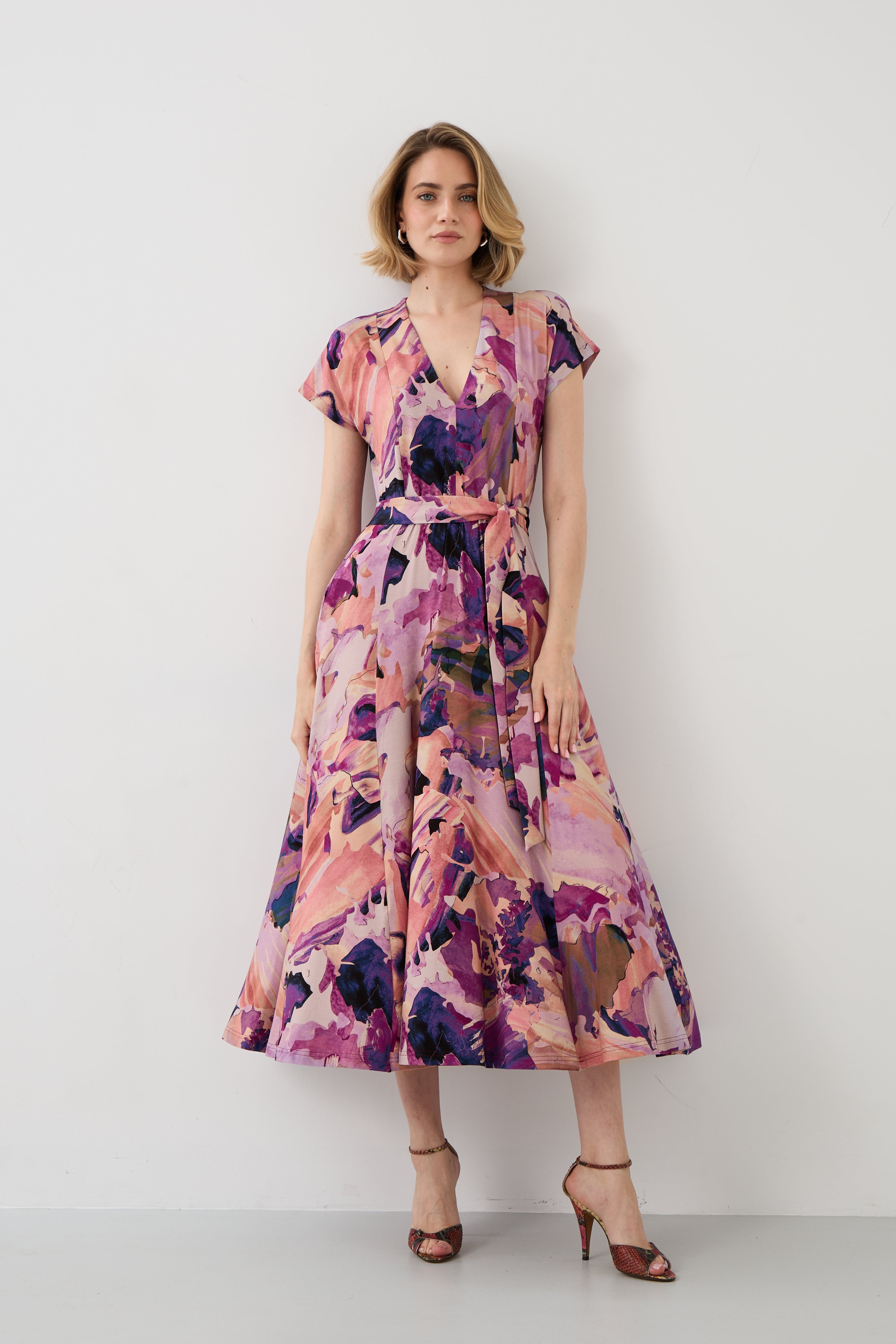 Sukienka TOSKANIA print Dreamworld pink & mauve