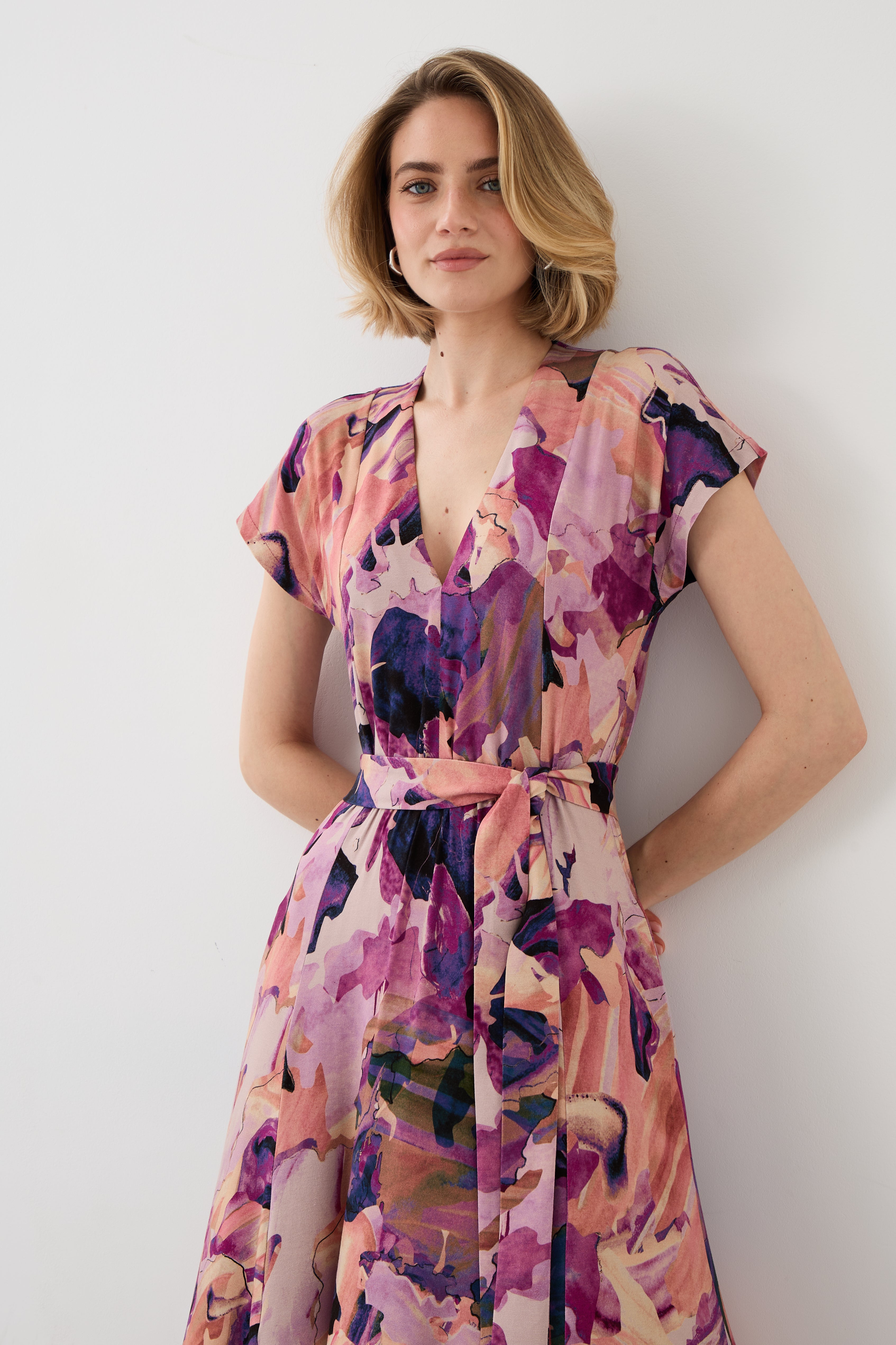 Sukienka TOSKANIA print Dreamworld pink & mauve