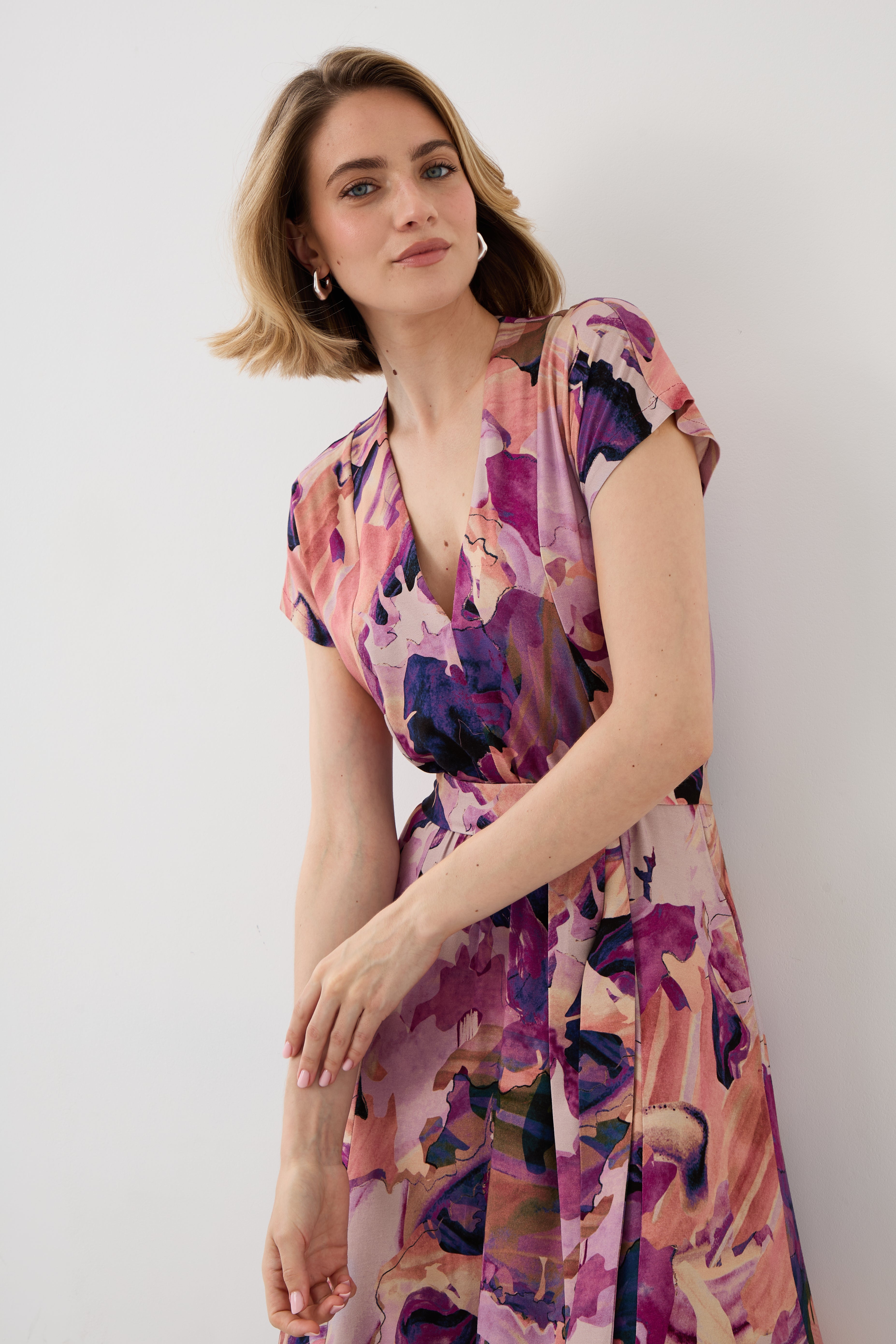 Sukienka TOSKANIA print Dreamworld pink & mauve