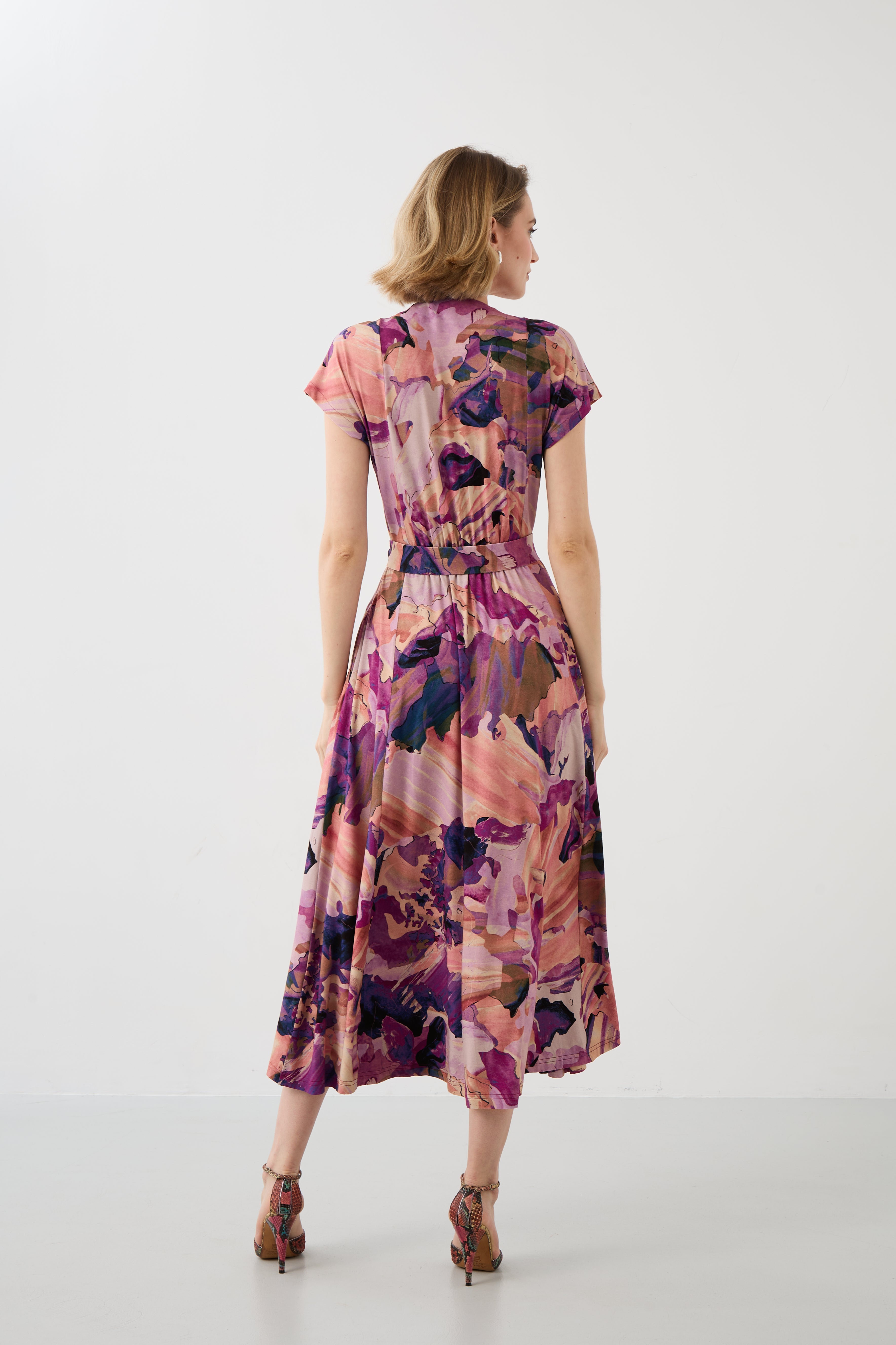 Sukienka TOSKANIA print Dreamworld pink & mauve