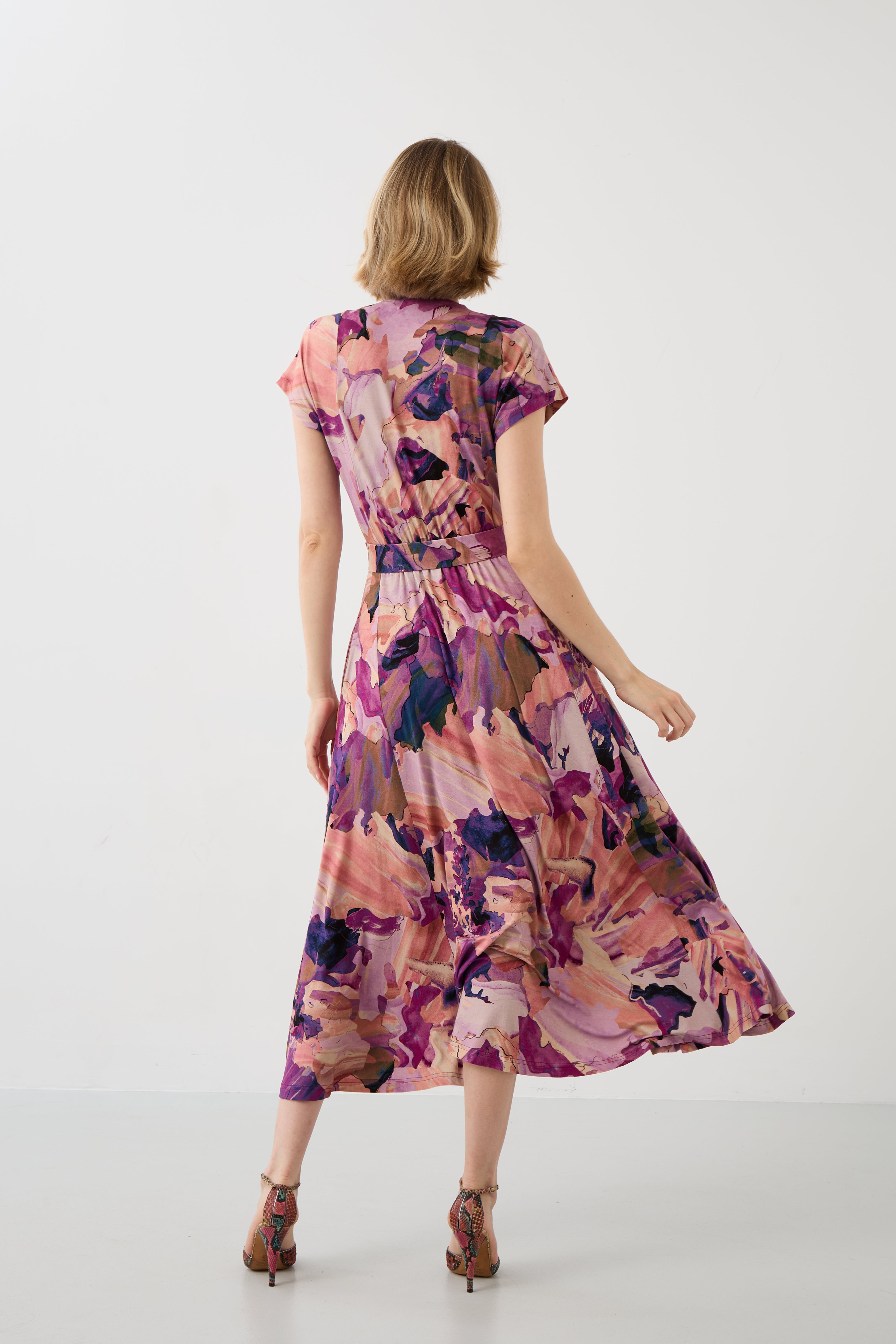 Sukienka TOSKANIA print Dreamworld pink & mauve