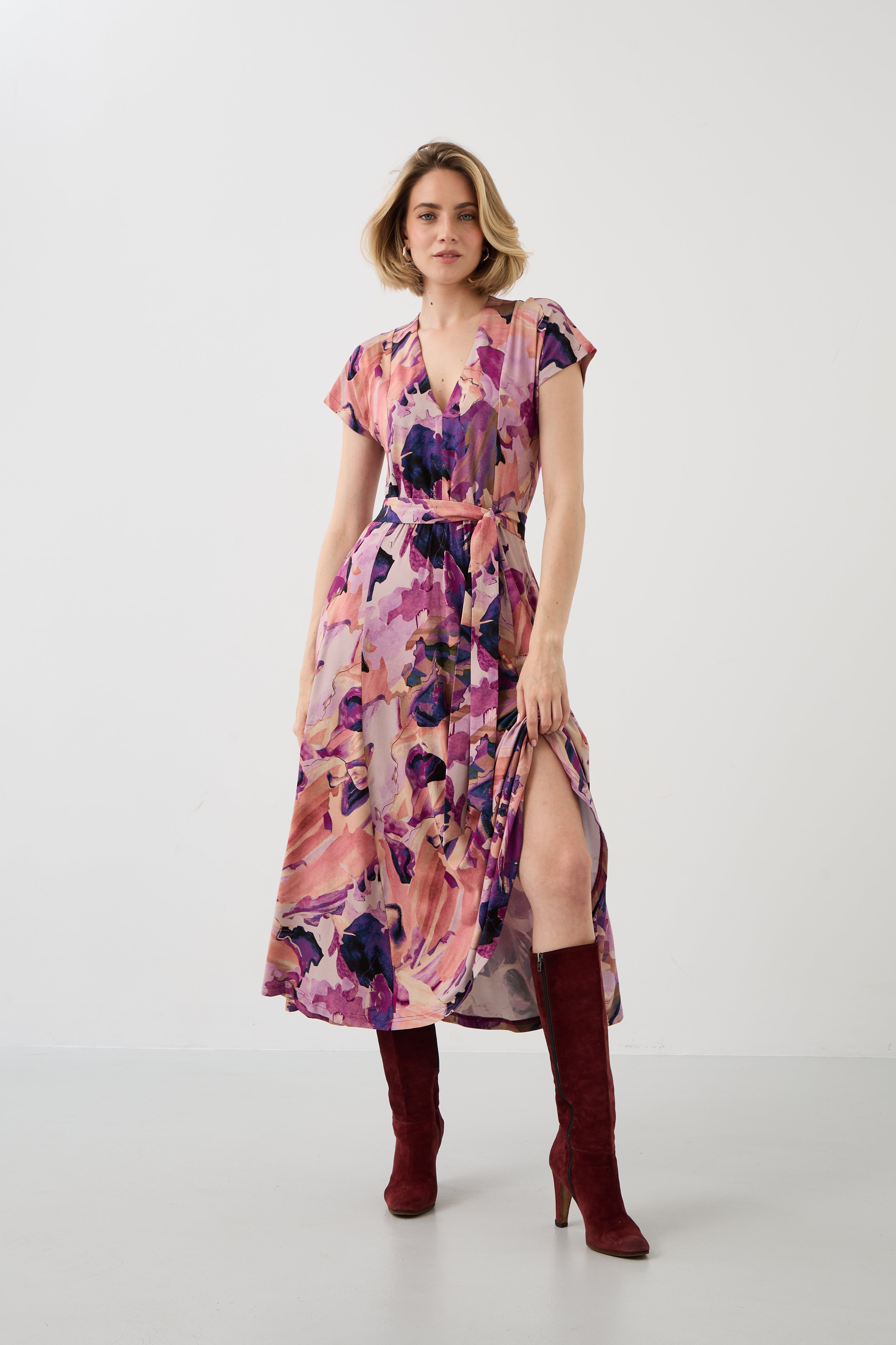 Sukienka TOSKANIA print Dreamworld pink & mauve
