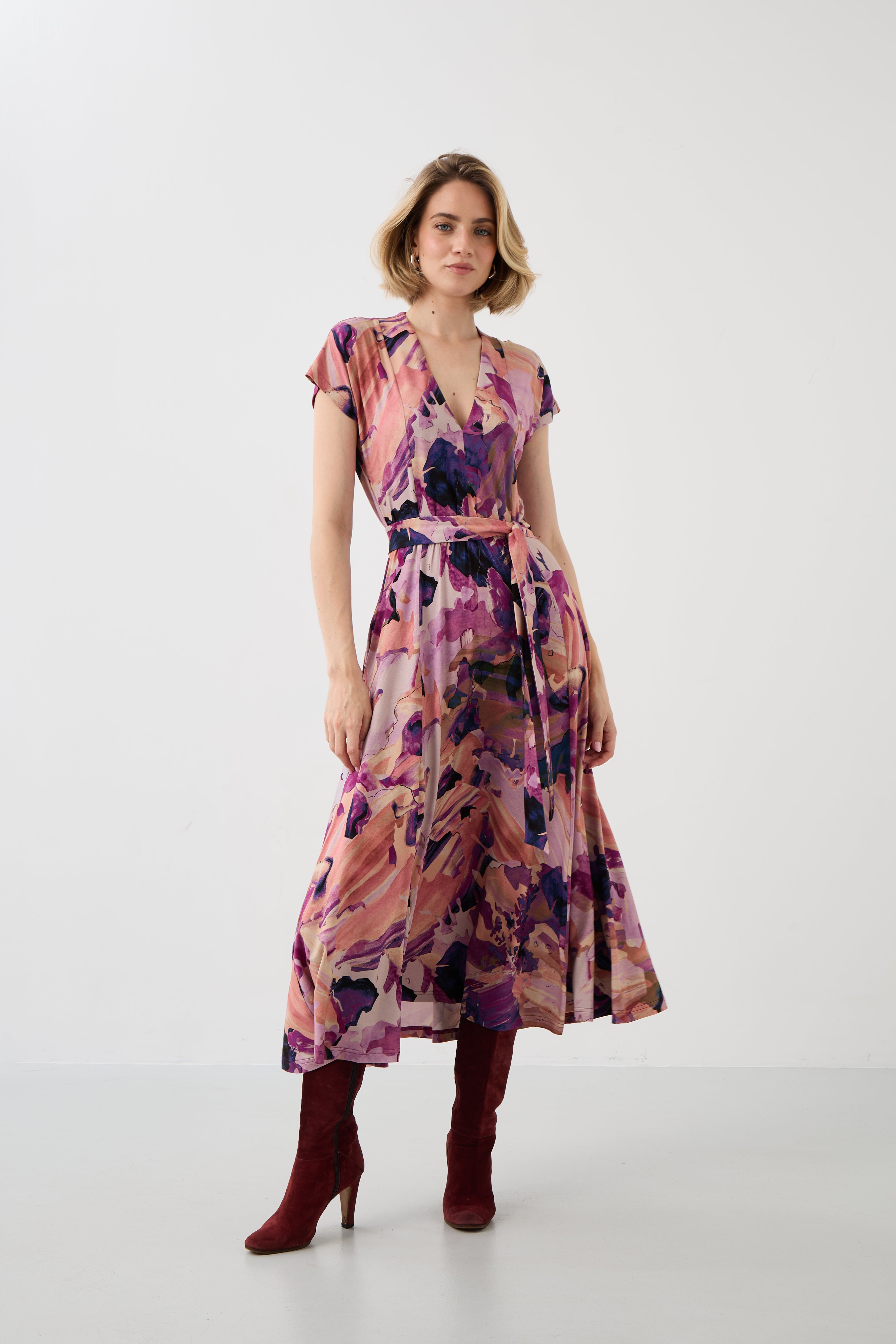 Sukienka TOSKANIA print Dreamworld pink & mauve