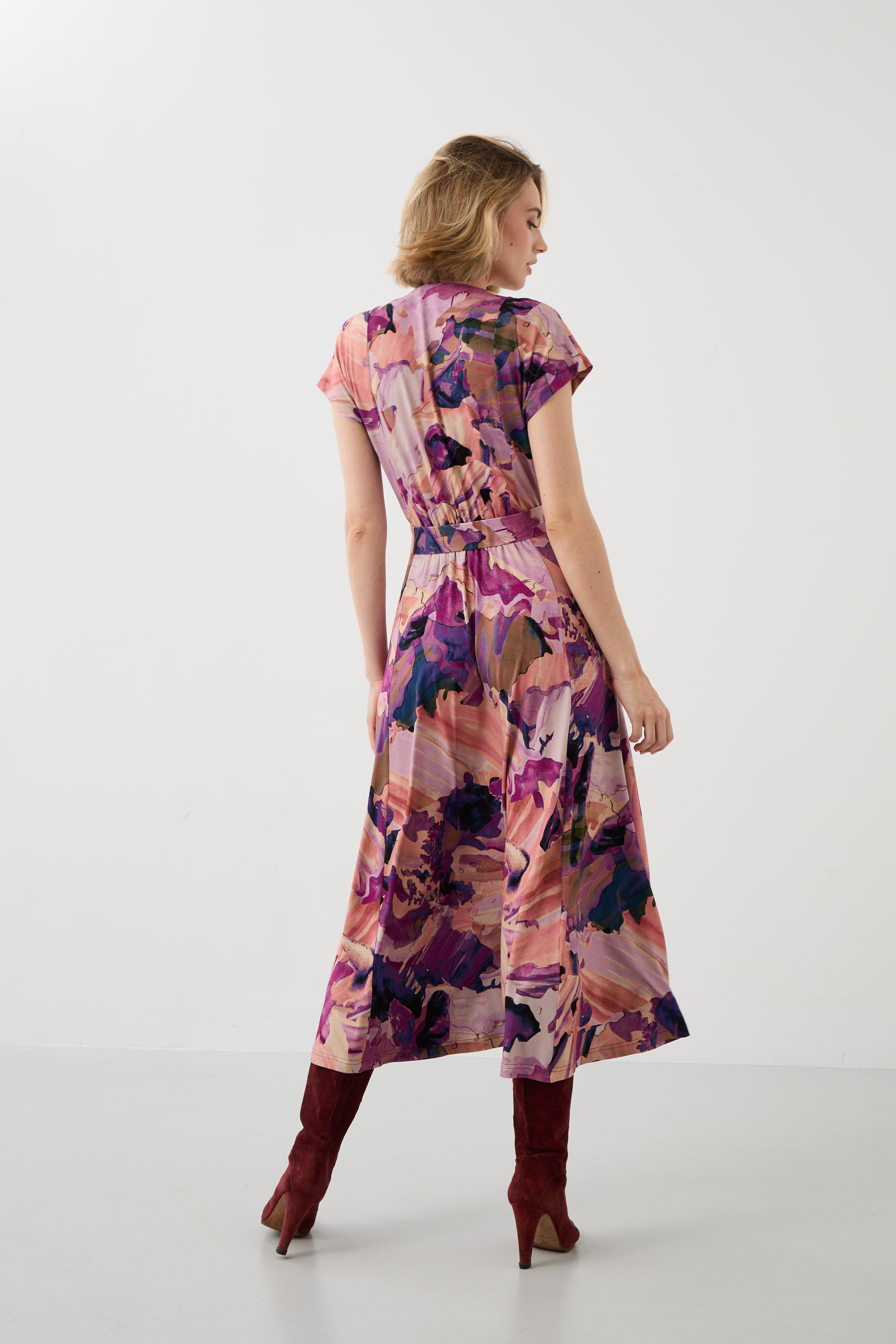 Sukienka TOSKANIA print Dreamworld pink & mauve