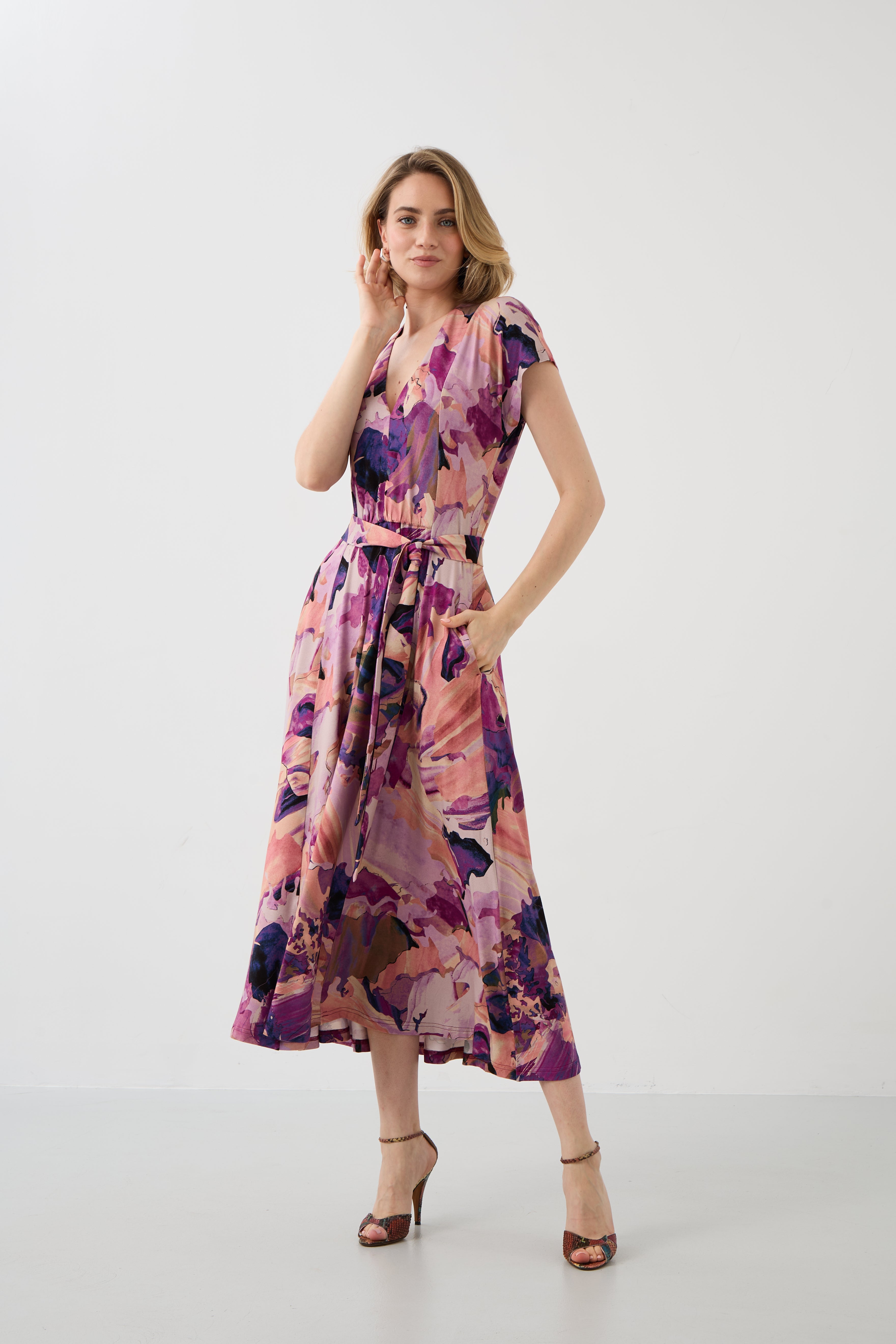 Sukienka TOSKANIA print Dreamworld pink & mauve