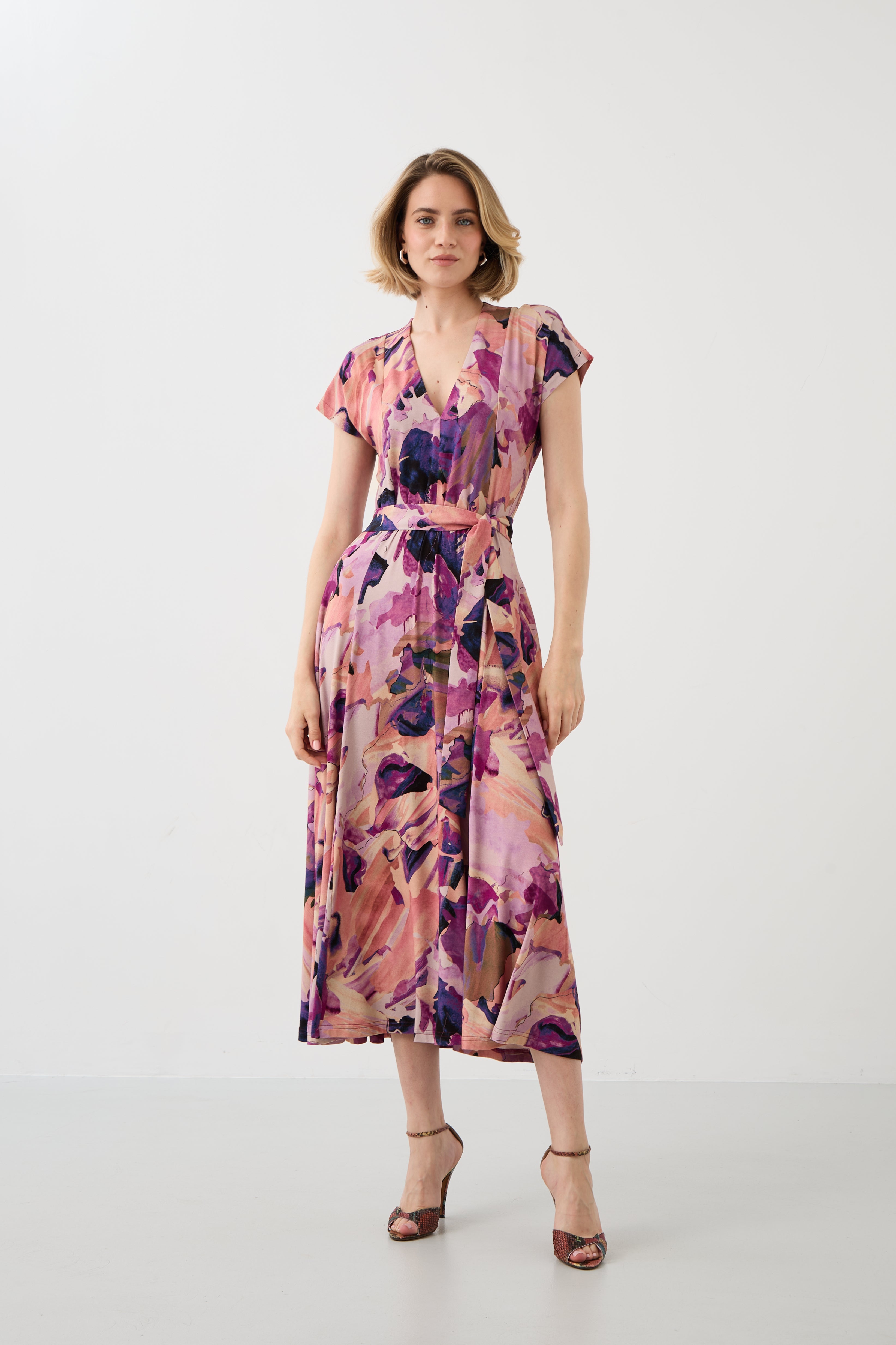 Sukienka TOSKANIA print Dreamworld pink & mauve