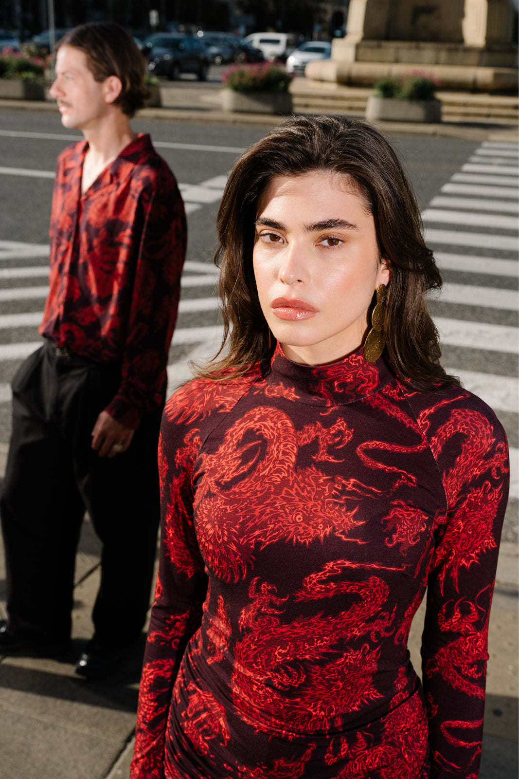 Sukienka UNSTOPPABLE Z GOLFEM print Swanski Studio red