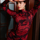 Sukienka UNSTOPPABLE Z GOLFEM print Swanski Studio red