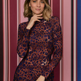 Dress SKINCITY TURTLENECK MAXI burgundy leopard print