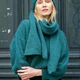 SWETER Z ALPAKI PREMIUM butelkowa zieleń