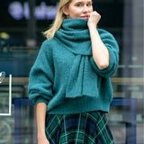 SWETER Z ALPAKI PREMIUM butelkowa zieleń