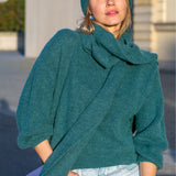 SWETER Z ALPAKI PREMIUM butelkowa zieleń