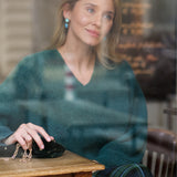 SWETER Z ALPAKI PREMIUM butelkowa zieleń