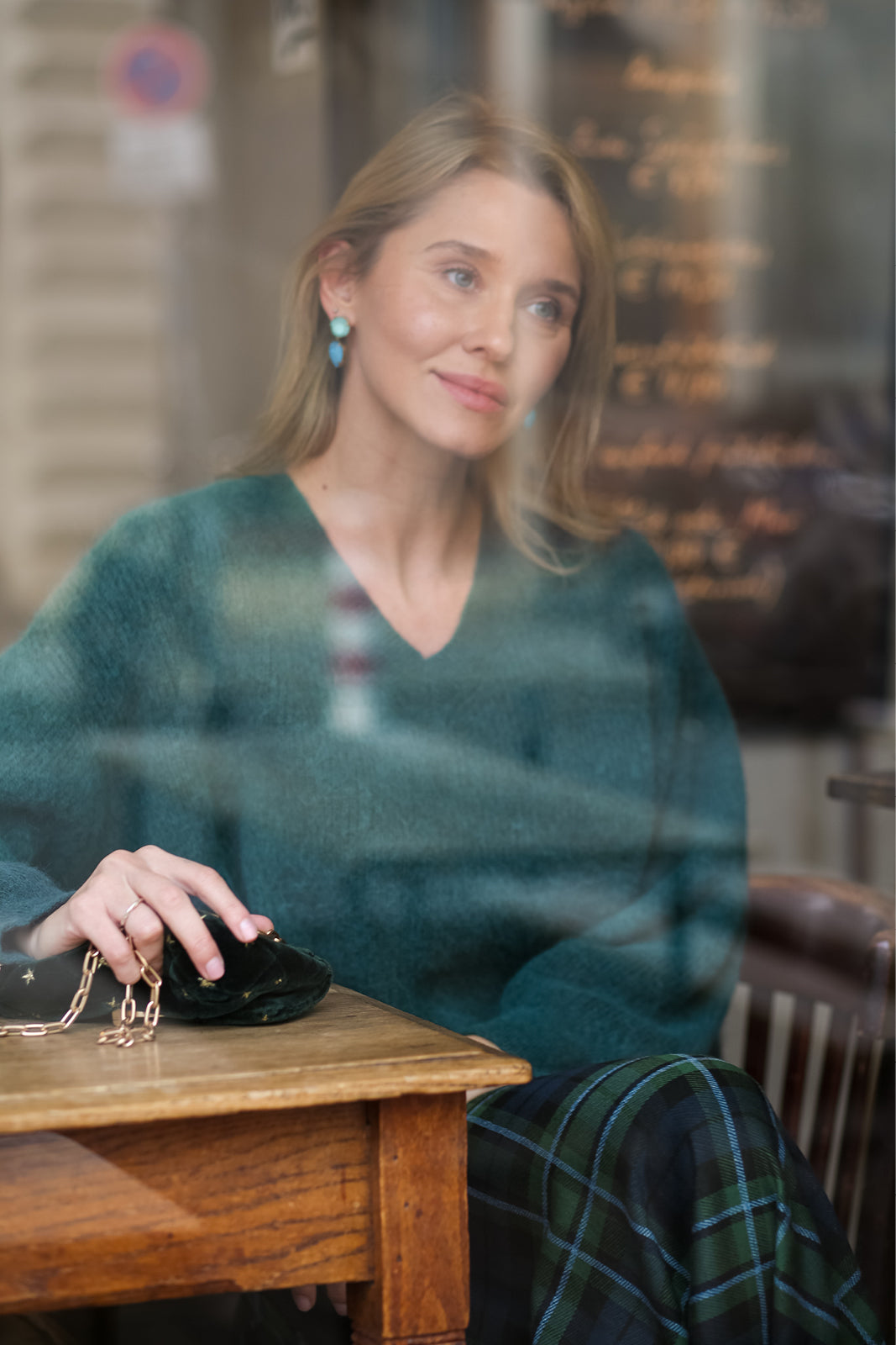 SWETER Z ALPAKI PREMIUM butelkowa zieleń