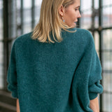 SWETER Z ALPAKI PREMIUM butelkowa zieleń